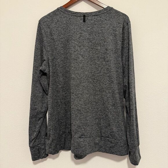 L.L Bean VentureSoft Twist-Front Long Sleeve Top Thumb Holes Gray XL Reg - Picture 5 of 6